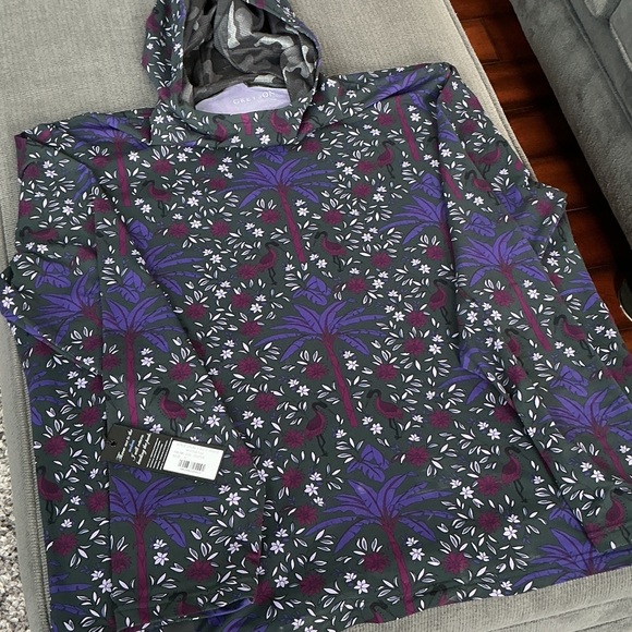 Greyson Purple and Green Patterned Hoodie - Picture 4 of 5